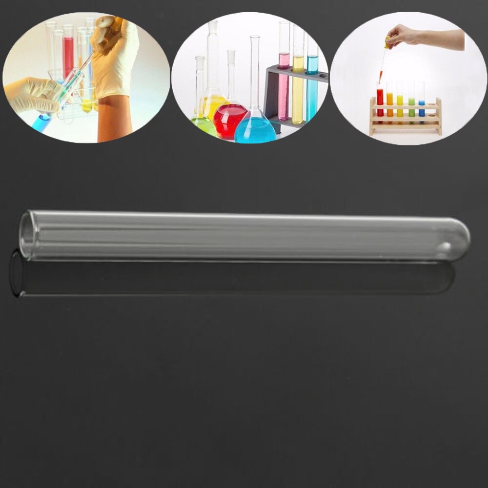 Glass Test Tube Round Bottom with Cork Stopper Borosilicate Chemistry