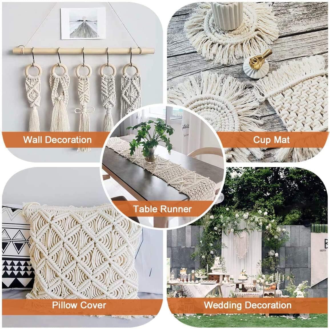1-6mm DIY makrama sznur bawełniany sznur 100m sznurek sznurek bawełniany rzemiosło ścienne wiszące praca ręczna strona główna Bohemia dekoracje ślubne