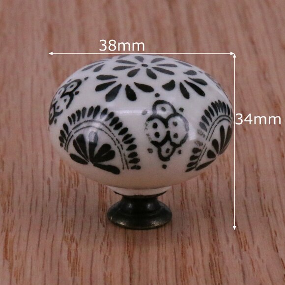 1pc skuff kommode trekk knott 38mm*34mm keramiske møbler dekorasjon knotter kjøkkenskap cupbopard dørhåndtak trekke: F