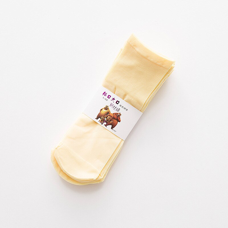 Kinderen Sokken Zomer Dunne Snoep Kleur Kousen Jongens En Meisjes Pure Kleur Staal Kousen Baby Kinderen Midden Buis Kousen: Yellow summer socks