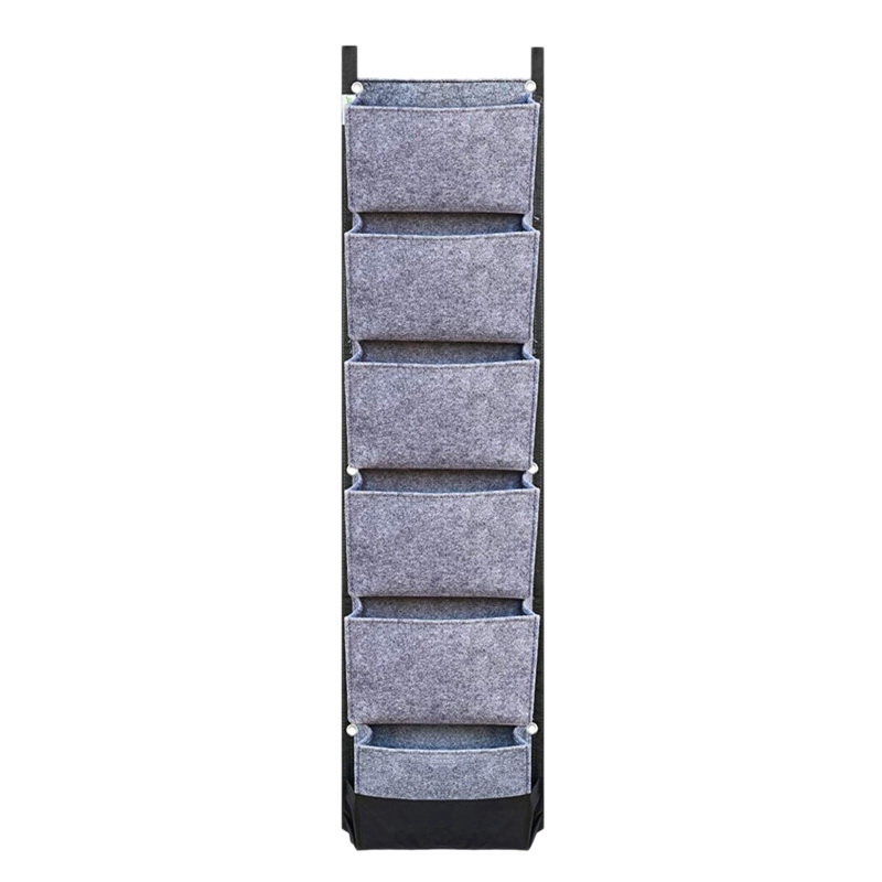 Bolsa Vertical para plantas, maceta de jardín colgante de pared con 6 bolsillos, macetas de flores, bolsas de fieltro grandes para decoración del hogar y jardín: Chocolate