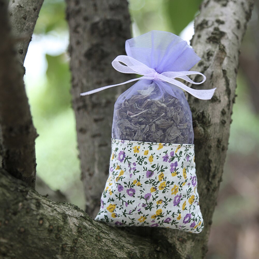 10 stk lavendelposer tom lys lilla blomst trykt snorposer taske duftpose duftende poser til at sove