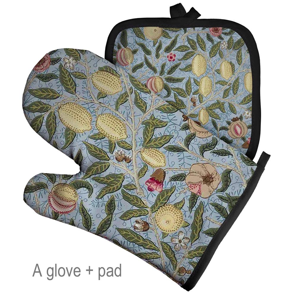 Retro Pattern Microwave Glove Potholder Polyester Oven Mitt Insulation Gloves Kitchen Pad Baking BBQ Gloves Home Decor: PURPLE