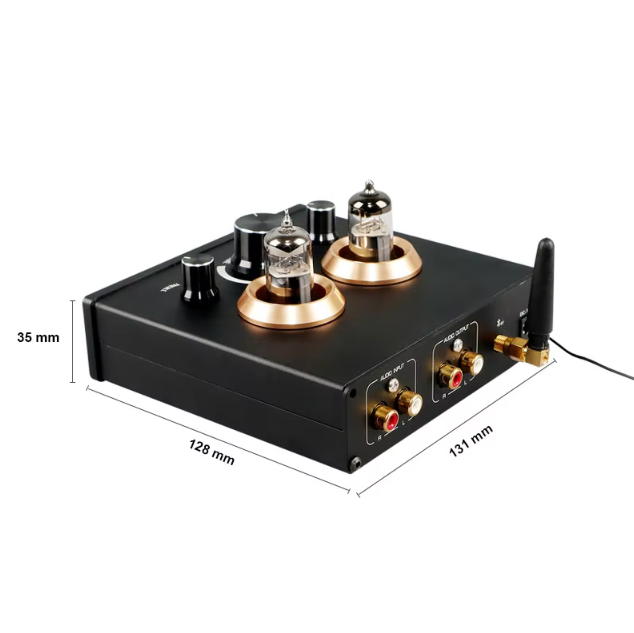 BRZHIFI Audio F5 Tube Preamplifier HiFi Bluetooth 5.0 Preamp with USB TF Card Support App Remote Control FM Radio