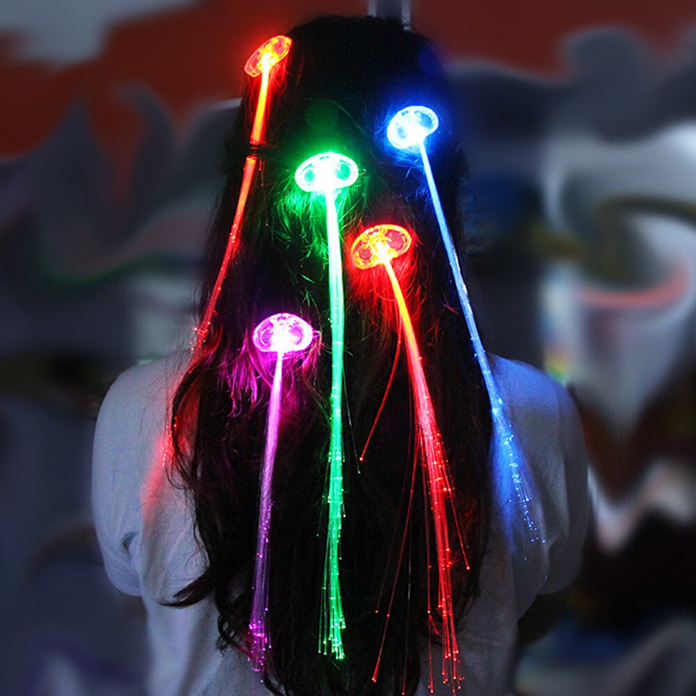 50pcs Party Fun Led Haar Clips Haarspeld Lichtgevende Gloeiende Haar Vlecht Light Up Speelgoed voor Kinderen Festival Partij levert