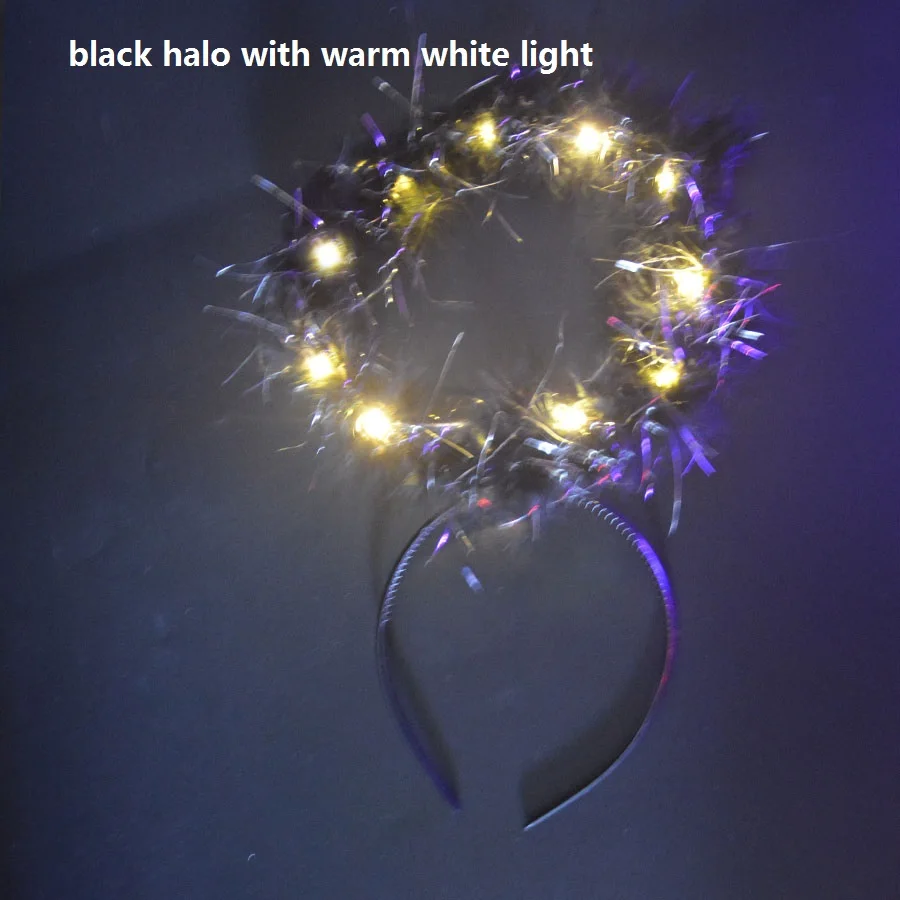 Home Light up Halo Headband Angel Wings Festive LED Glow Headband for Women and Girls Glow Party Supplies: Dark Khaki