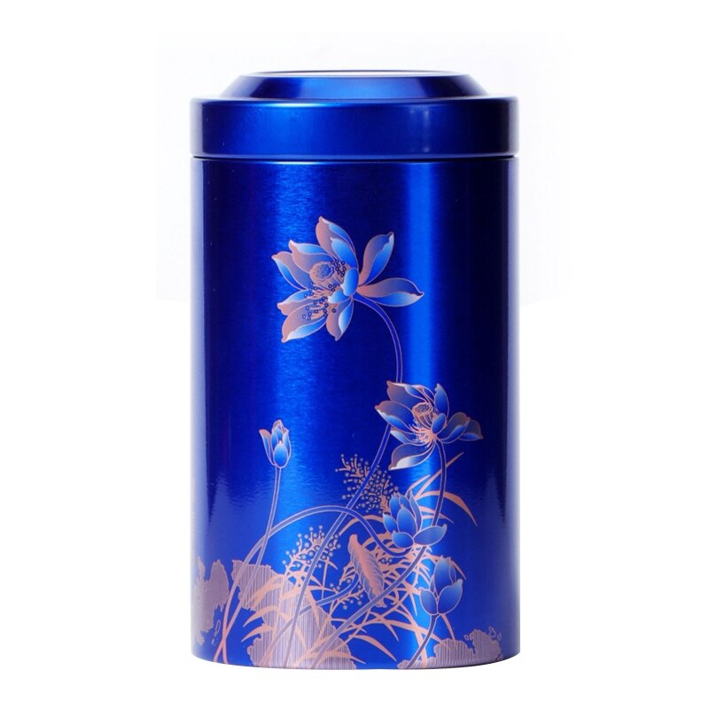Round Cake Tea Storage Box Flower Tea Candle Jar Desk Metal Organizer Durable Round Candle Container Tins Empty Storage M21 23: Blue
