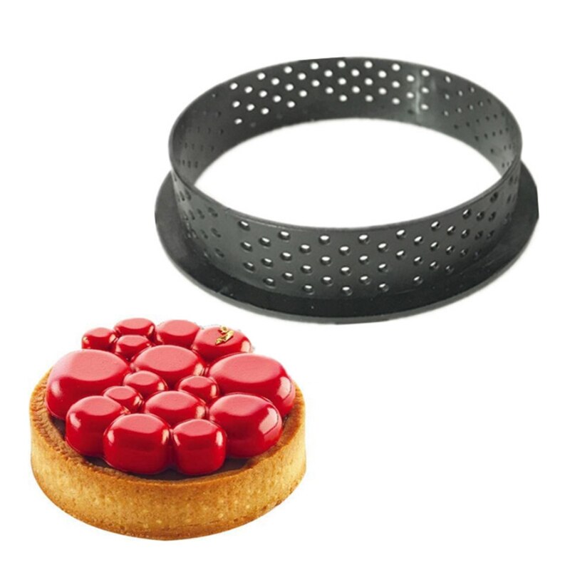 DIY French Dessert Bakeware Cutter Round Shape Decorating Tool Cake Mold Tart Ring Silicone Perforated Mousse Circle Kitchen