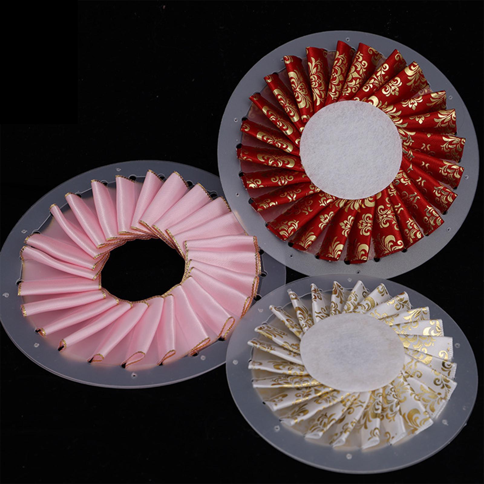 Juego de Broches hechos a mano para manualidades de costura, accesorios de retales para hacer rosetas de 12cm,15cm y 9cm, adorno de flores de cinta, 3 uds.