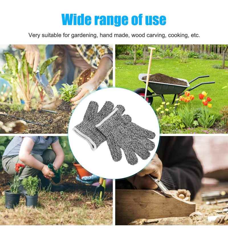 3 Pairs Kids Cutting Resistant Gloves Children Work Safety Protection Gloves for Gardening