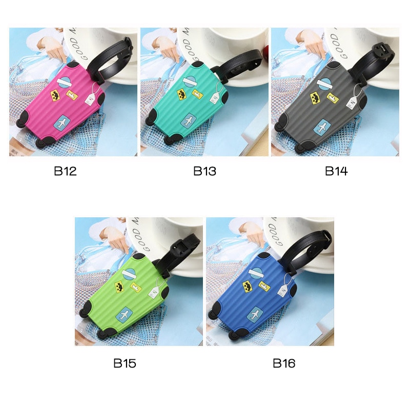 1pc Suitcase Cartoon Luggage Tags ID Tag Address Holder Identifier Label travel Accessories