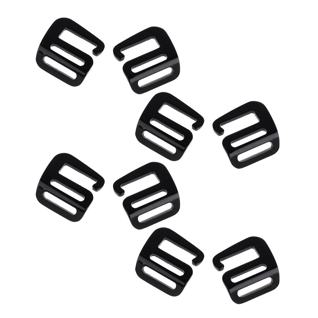 8Stck 25mm 4 Farben G Haken Gurtband Schnalle Aluminium Legierung für Rucksack Gurt Camping Tasche Gürtel Zubehör Überleben sicherheit Werkzeuge: Schwarz