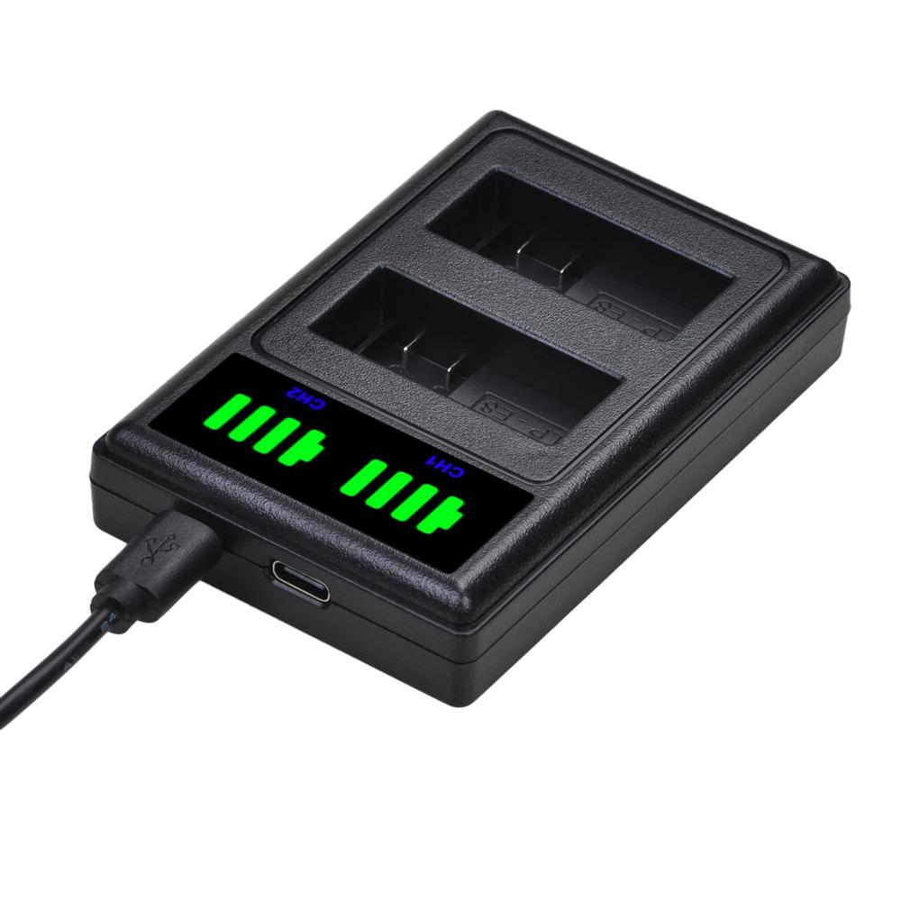 2Pcs LP-E8 LPE8 LP E8 Camera Battery + LED Dual Charger with type-C port for Canon EOS 550D 600D 650D 700D X4 X5 X6i X7i T2i T3i