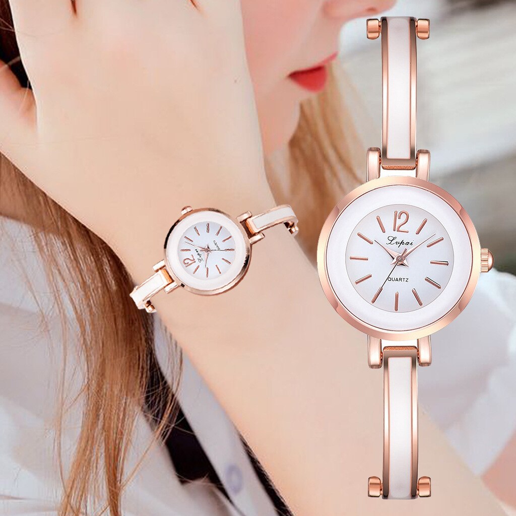 Eenvoud Casual Quartz Horloge Vrouwelijke Klok Vrouwen Armband Horloges Luxe Rose Gold Horloges Dames