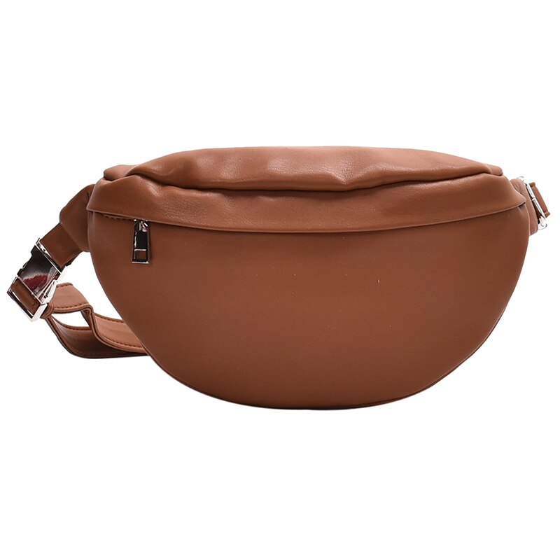 Casual Taille Tas Toevallige Vrouwen Borst Bag Schoudertassen Vrouwelijke Pu Lederen Riem Zakken Vrouwelijke Bolso Fanny Pack: Brown waist bag
