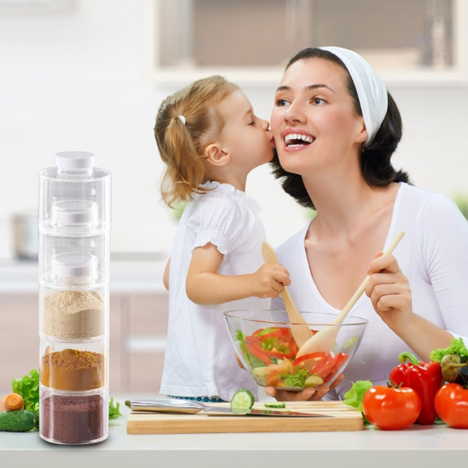 Keuken Spice Flessen Transparante Stapelbaar Kruiderij Opbergbakken Containers Huishouden Keuken Specerij Opslag Fles