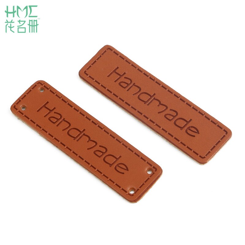 50 stuks/lot handgemaakte letterpatronen pu-leren labels reliëflabel voor doe-het-zelf kleding, kleding, jeans, tassen, schoenen, naaiaccessoires