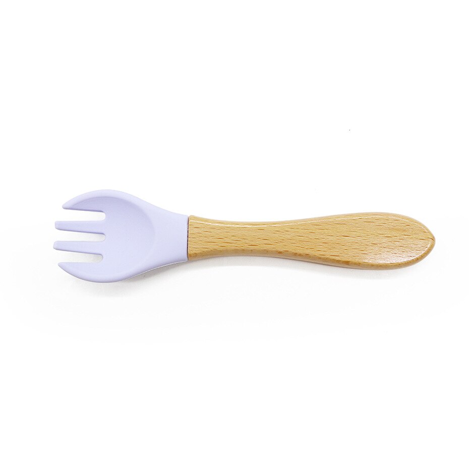 Natural 100% Food Grade Forks Easy To Rinse Weaning Unbreakable Rubber Fork Dishwasher Safe Feeding: E