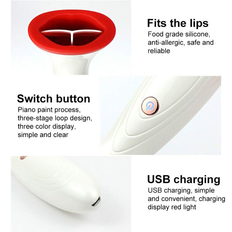 Automatic Lip Plumper Electric Full Lips Enhancer USB Rechargeable Plump Device Cosmetics Tool