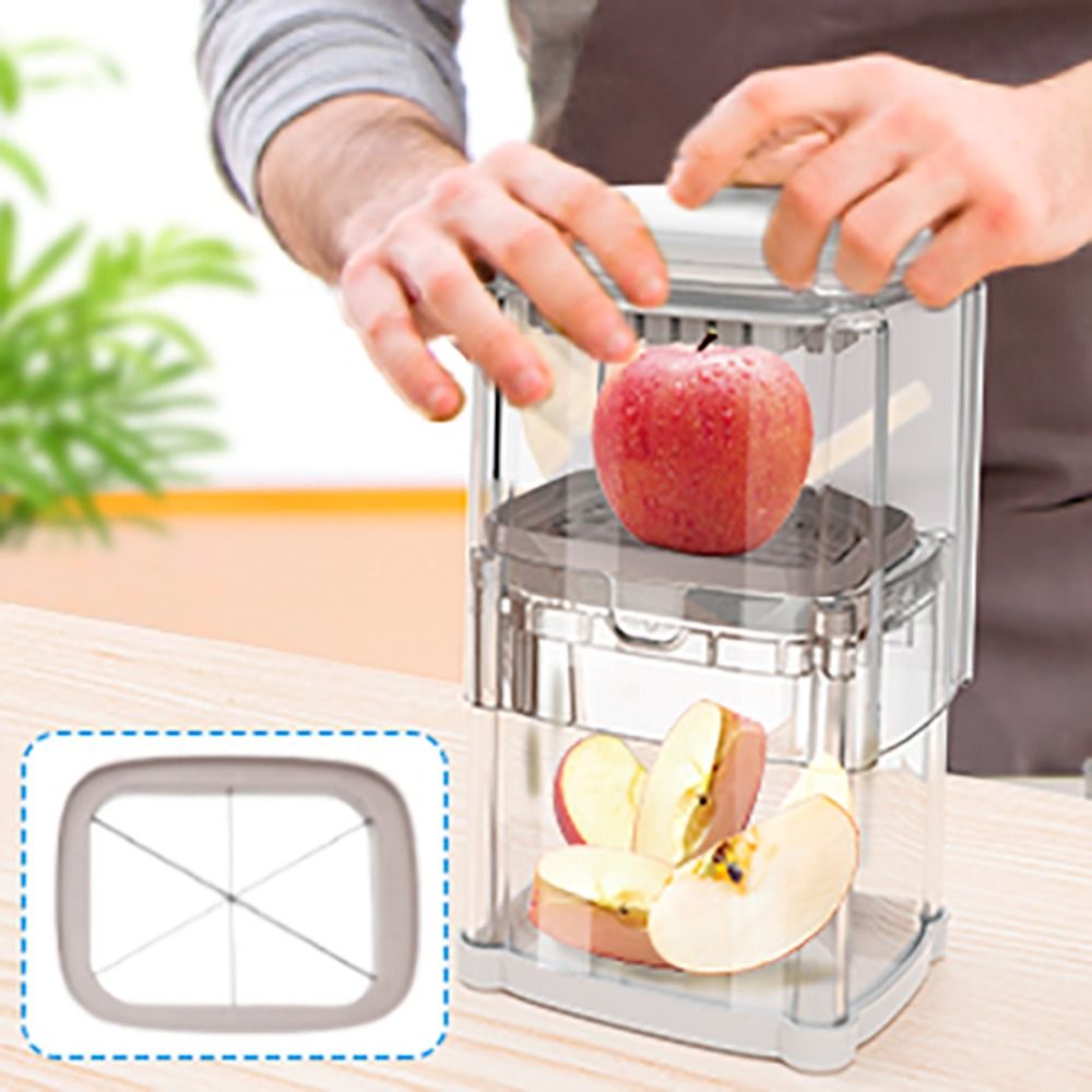 Küchenhelfer, manueller Pommes-Frites-Schneider, Handpresse mit 4 Klingen, Gemüseschneider, 4-in-1, effizienter Obstschneider zum Kochen