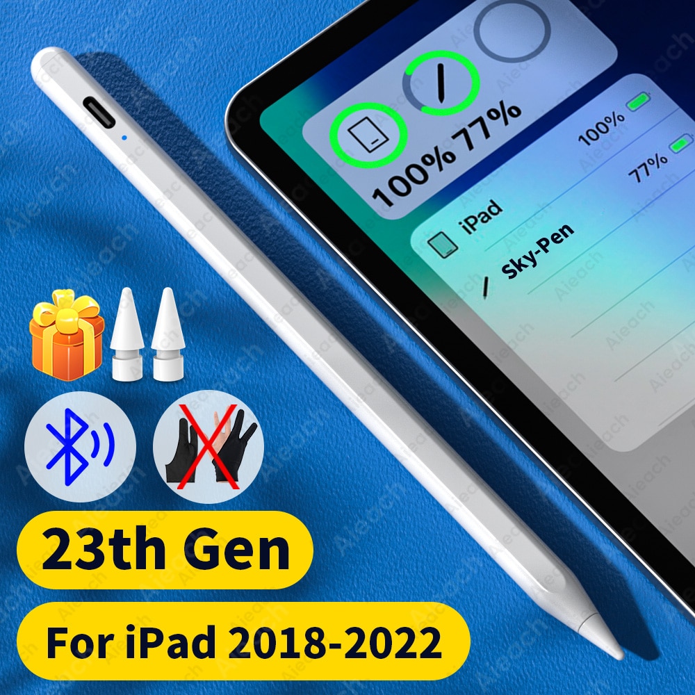 Pour Apple Pencil 2 Aieach 23th Gen iPad Crayon Pour Apple Crayon Pour iPad 2022 Air 5 Bluetooth Stylet