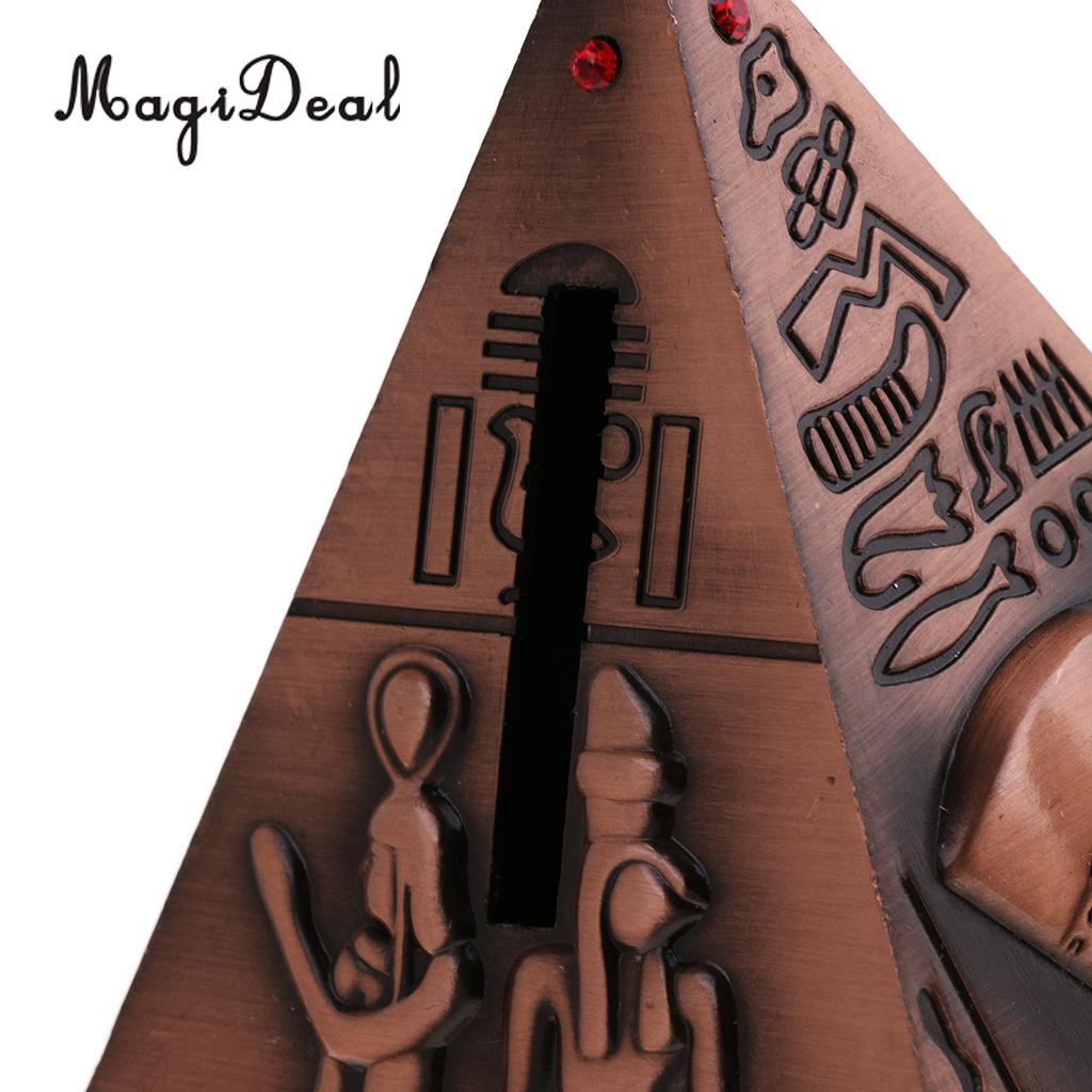 TISHITA Tirelire Pyramide Égyptienne Antique Pot D'Épargne Vintage Décoration Maison Artisanat Cuivre