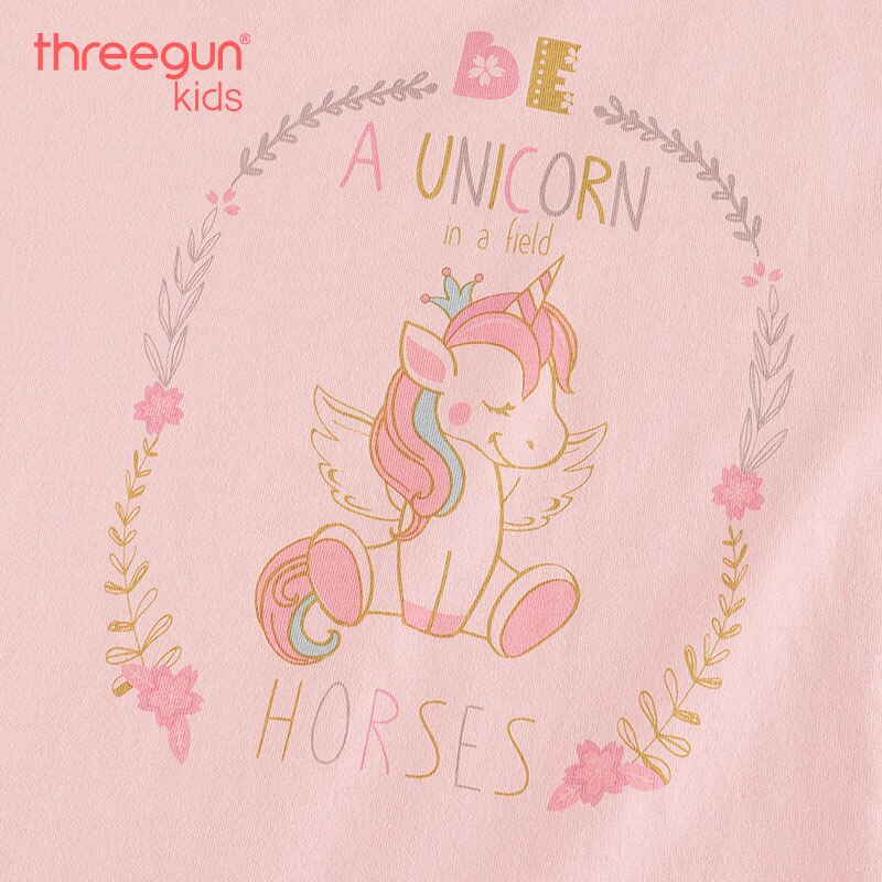 Set pigiami unicorno per bambina treegunkids set intimo termico intimo termico o-collo lungo in cotone Johns