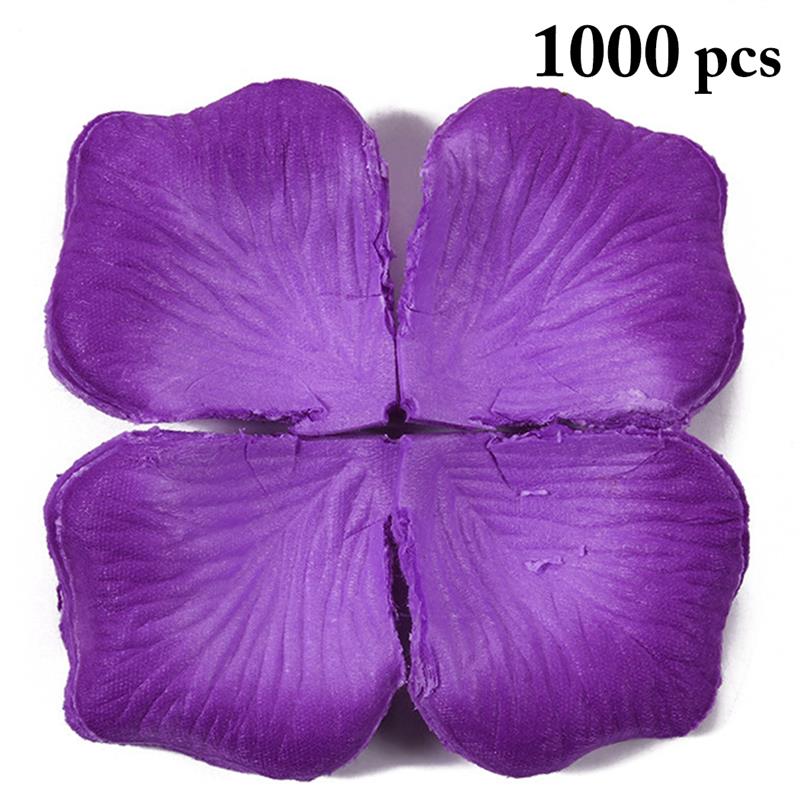 1000 stk rosenblade dekorative kunstige kronblade blomsterblad bryllup ægteskab værelse engagement rosenblade til bryllupsfest indretning: Lys lilla