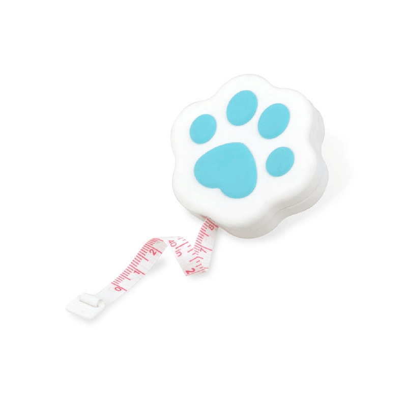 Portable Cartoon Body Measure Tape Lovely Kitten Paw-like Measuring Tape with Lock Pin/Push Button Mini Measuring Tape