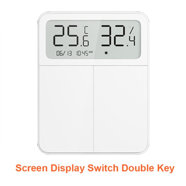 Xiaomi Mijia Multifunction Switch Temperature Humidity Single Control Three Open Electric Lamp LCD Switch Bluetooth version: double bond