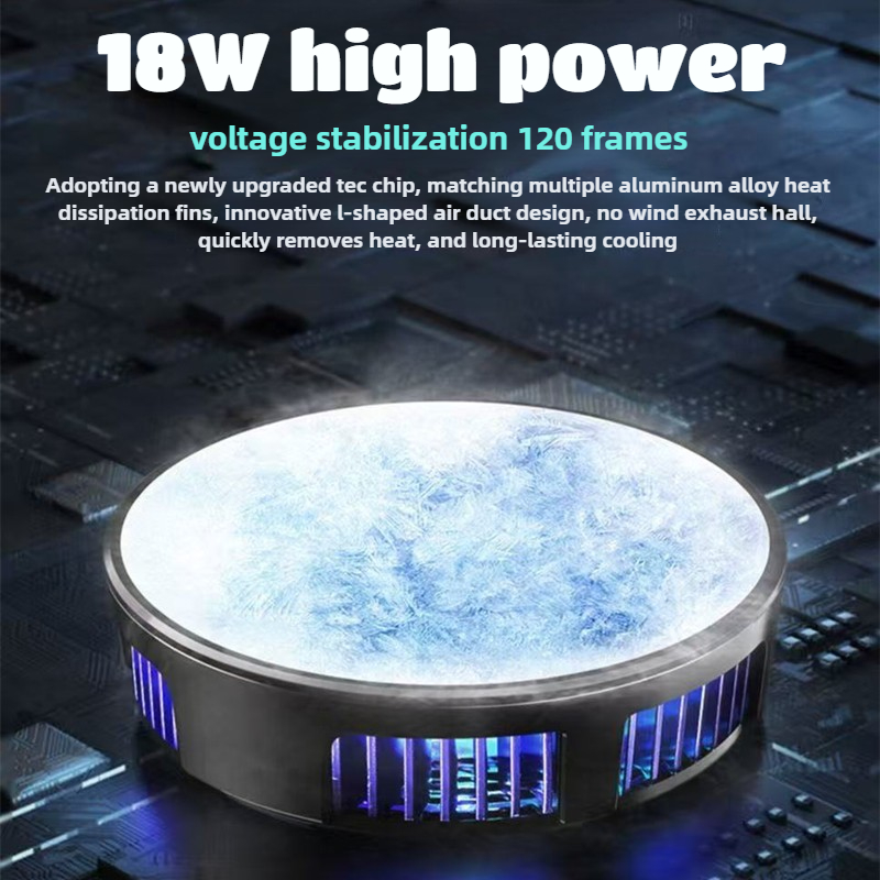 SL06 ABS+Aluminum 18W Powerful Semiconductor Cooling Fan Radiator with Temperature Digital Display for IPad Pro Tablet Universal