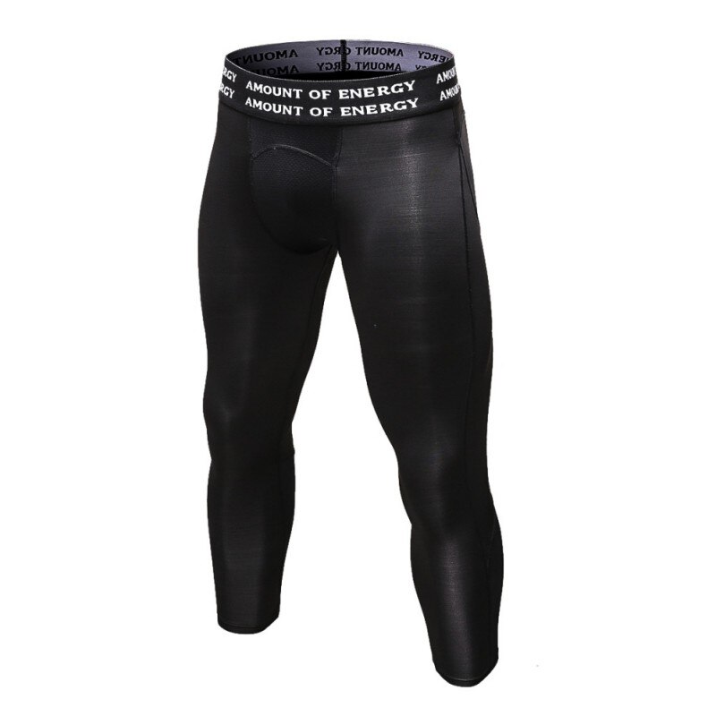Mænd fitness løbebukser hurtigtørrende elastiske taljebukser udendørs sport løbe motion leggings