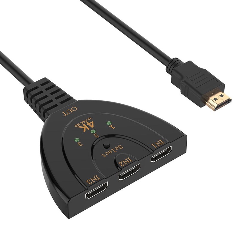 Robotsky 3 Port 4K HDMI Splitter Switch 3in1 hdmi adapter 1080P Switcher for HDTV DVD Xbox PS3 PS4 laptop & PC