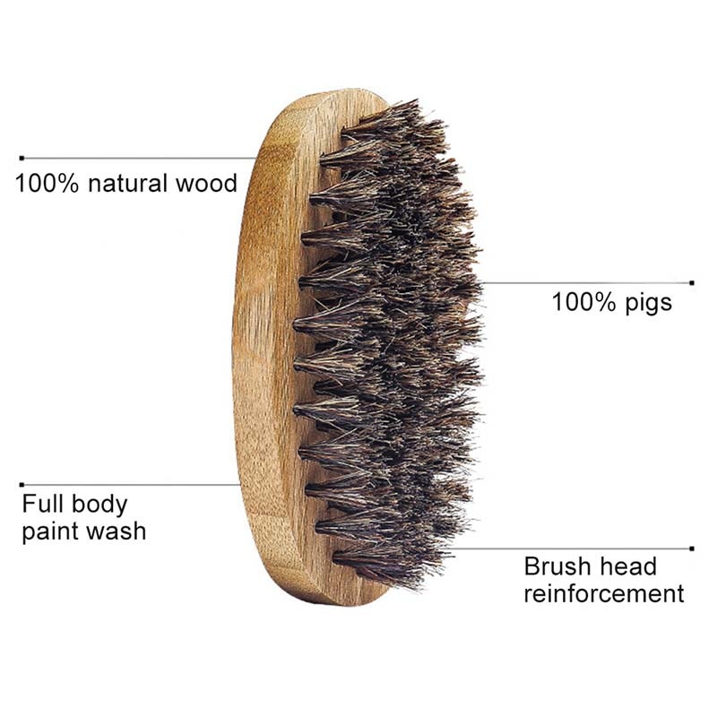 1 stk mænd skæg børste naturlig ornebørste barbering kam ansigtsmassage håndlavet gul overskæg børste skønhedspleje
