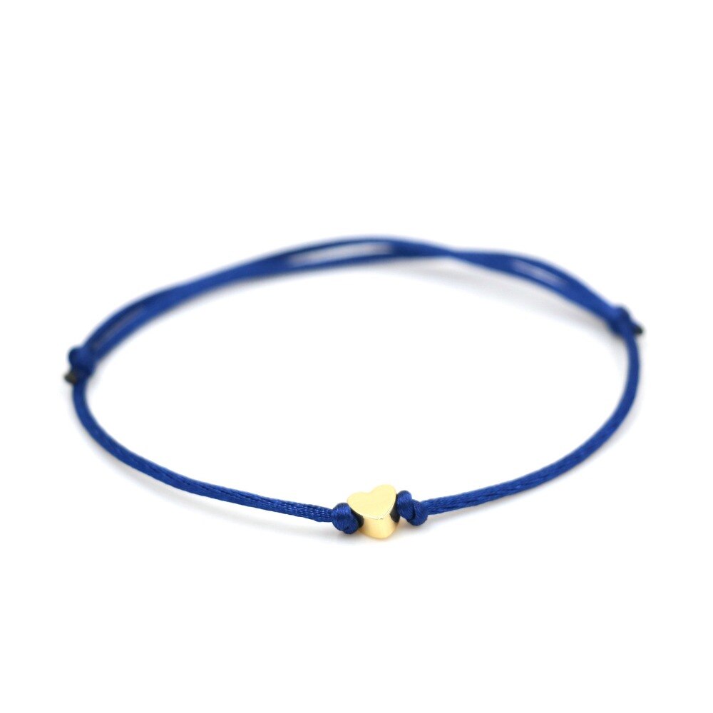 Coeur étoile couronne Simple fil rouge chaîne Bracelet pour femmes hommes bijoux faits à la main