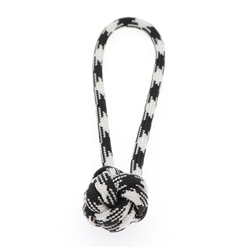 Hand Gevlochten Paracord Knopen Diy Sleutelhanger Camping Survival Gereedschap: black white