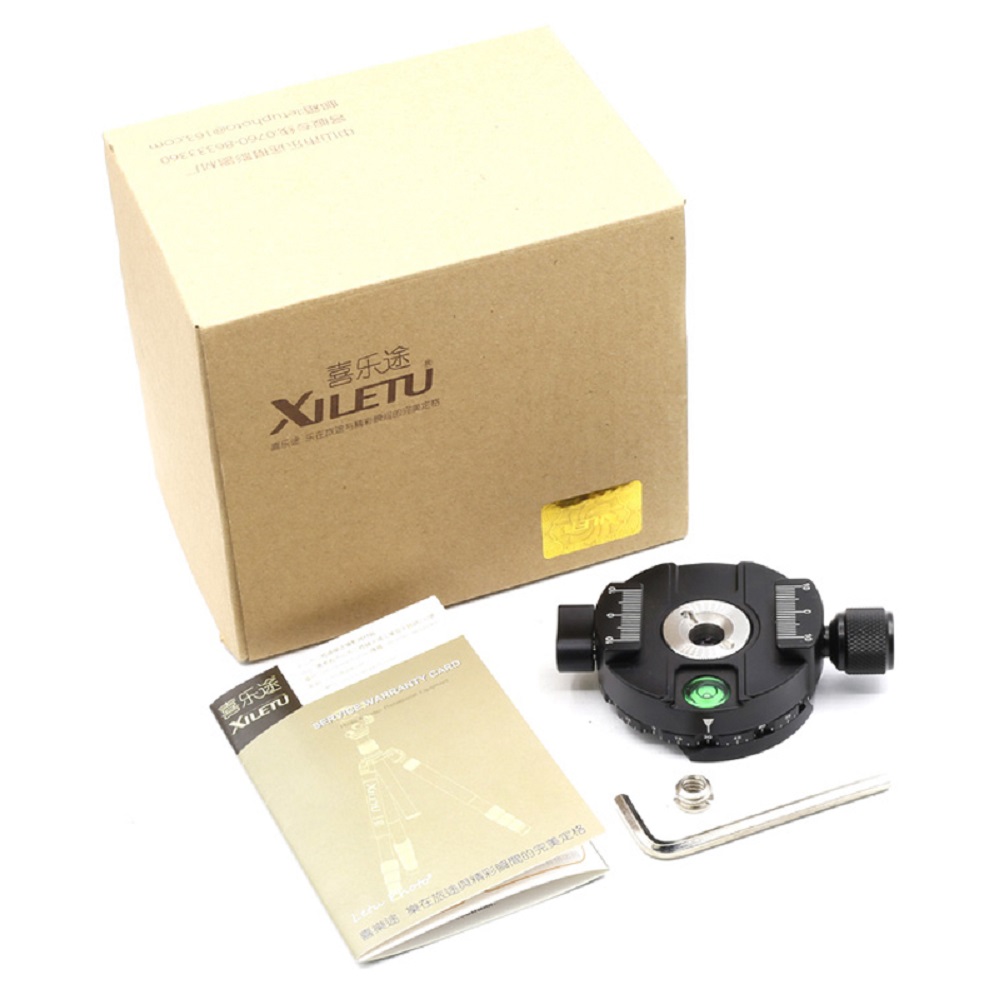 XILETU XPC-60C 360 Degree Panoramic Clamp Aluminum Alloy Adapter Quick Release Plate Tripod DSLR Photography Accessory