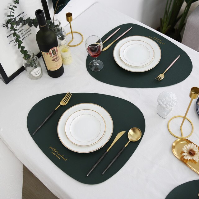 Kichen accessories nordic ins skinnmatte bordmatte husholdning enkel vanntett oljefast isoleringsunderlag til bord: Grønn