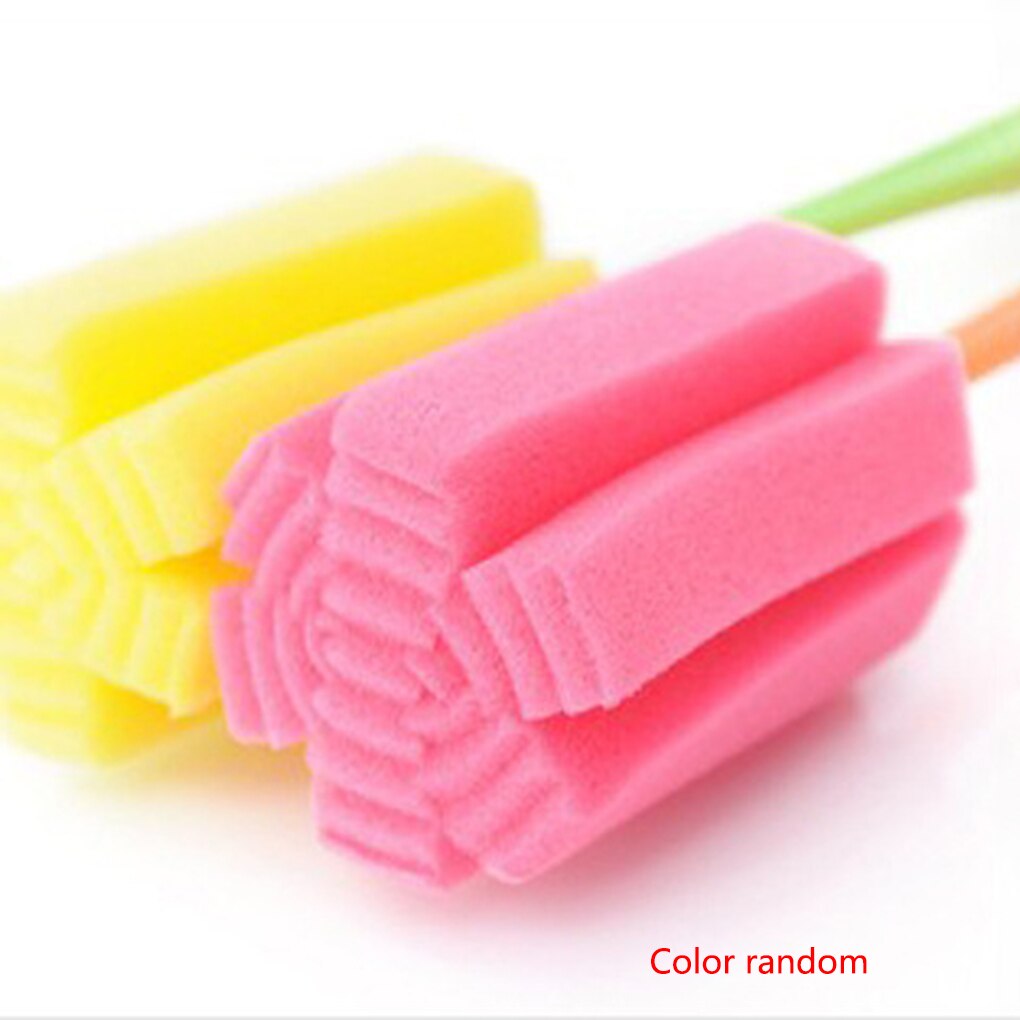 1PC Durable Tasse Flasche Weichen Schwamm Reinigung Werkzeug Pinsel Wäscher Mit Lange Griff Farbe Zufällig