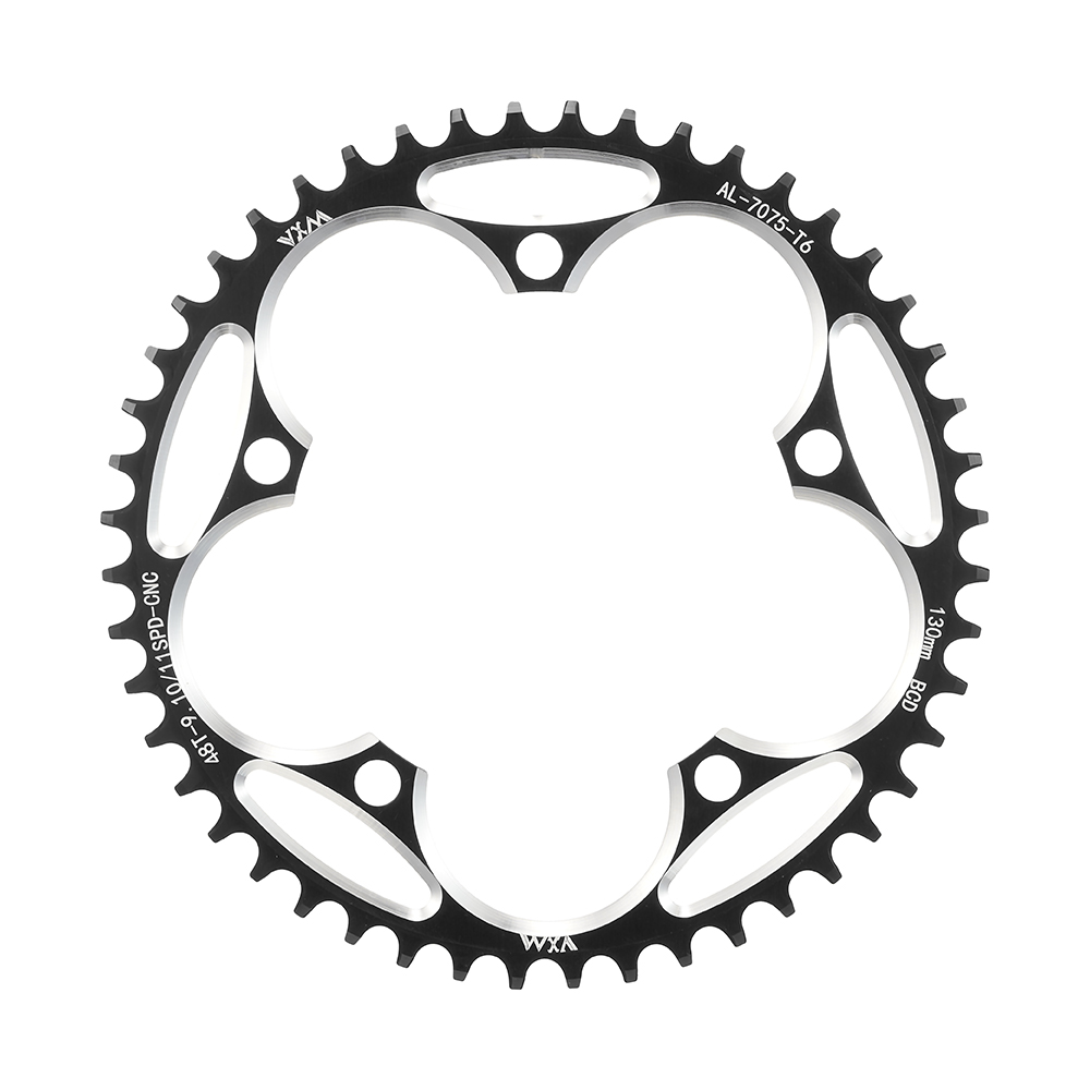 Piñón ancho estrecho para bicicleta de carretera 130BCD redondo 38T 40T 42T 44T 46T 48T 50T 52T 54 56T 58T 60 para palancas Shimano 5700 130: naranja