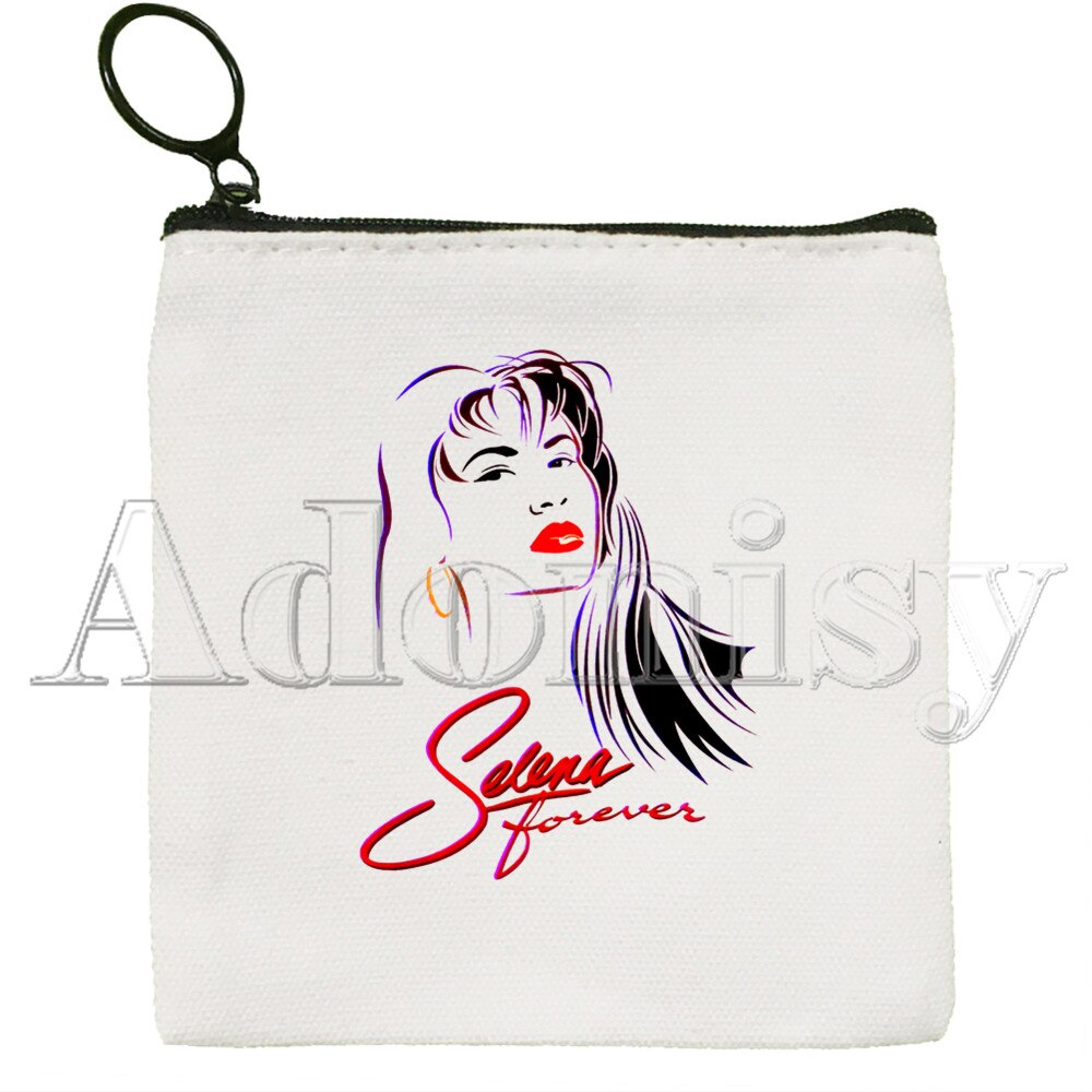 Vintage 90s Inspired Selena Quintanilla Canvas Coin Purse Coin Purse Collection Canvas Bag Small Wallet Zipper Key Bag Hand: J