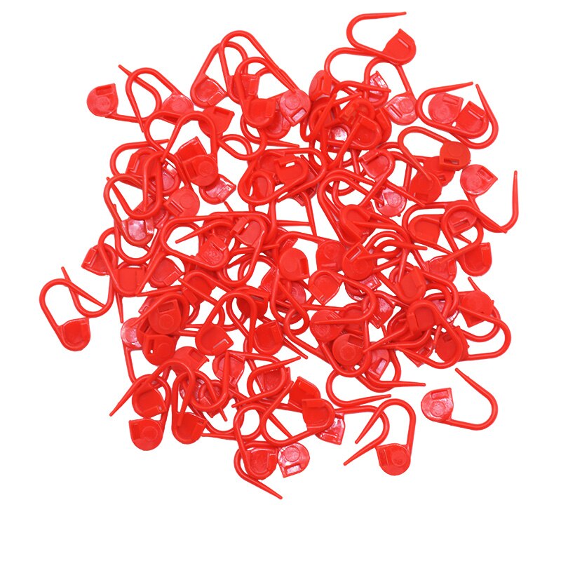 100 stk / parti flerfarvet plaststrikning hæklet låsemærke hangtag pins diy syværktøj nåleklip håndværk tilbehør: B06