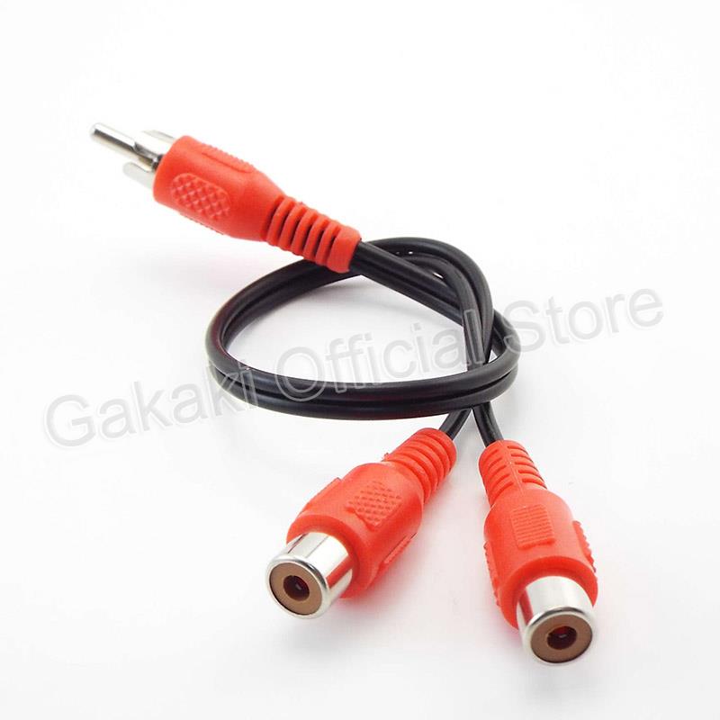 Y Splitter Audio Cable RCA Male to 2 Female Plug RCA Connector Adapters Wire Cord: Red