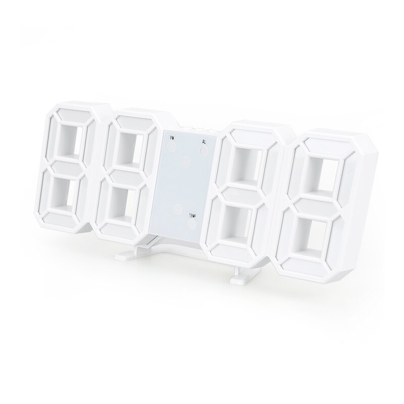 3D LED Digital Clock Snooze Bedroom Desk Alarm Clocks Hanging Wall Clock Calendar Thermometer Home Decor