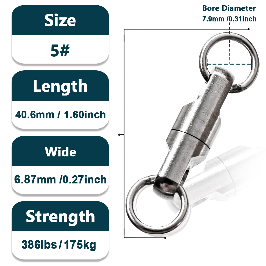 Heavy Duty Fishing Swivels Ball Bearing Swivel with Solid Welded Rings Stainless Steel Swivels Connector Tackle for Saltwater: 12 / PURPLE