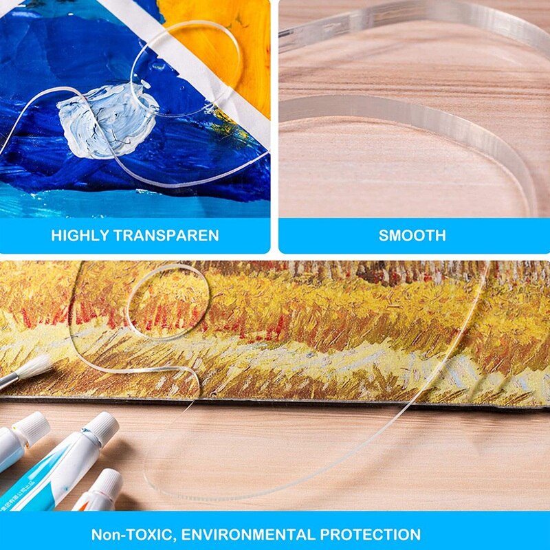 3Pcs Acrylic Paint Palette Clear Art Palette Paint Palette for DIY Craft Art Painting Plate