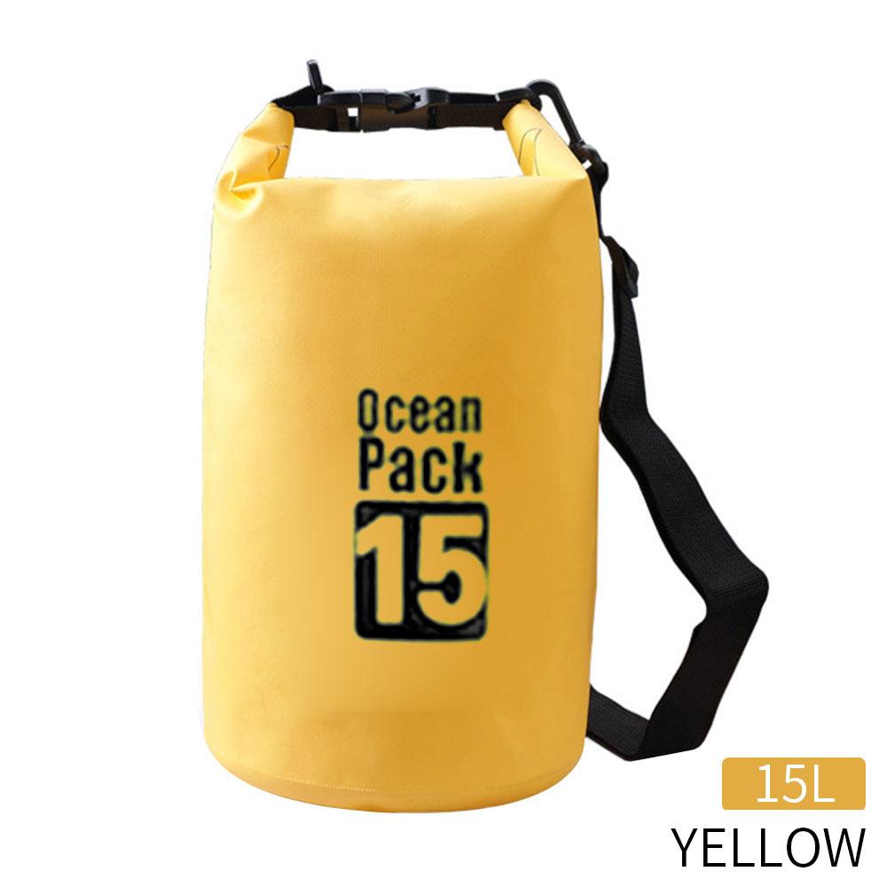 2/5/10/15L Waterproof Dry Bag Outdoor Diving Swimming Storage Bag Water Floating Bag Rafting Kayaking Camping Floating Sailing: yellow / 15L