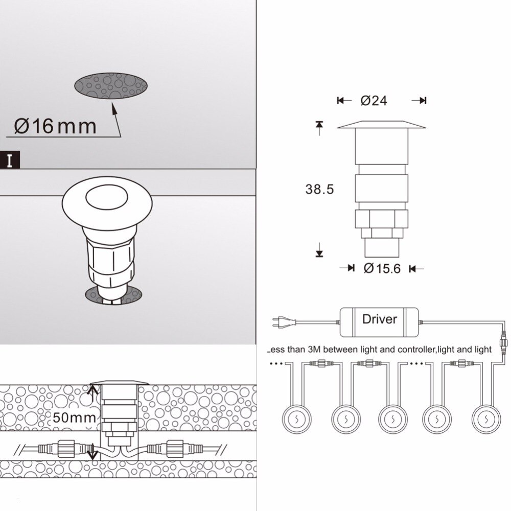 LED Luces Empotradas 0.6 W IP67 Enterrada Cubierta para Escaleras Al Aire Libre Camino de Jardín Proyectores Seguridad F102