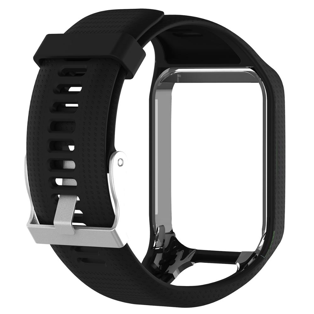 Silikon Band Strap Für Tomtom Runner 2/3 Sport Uhrenarmbänder TPE Handgelenk Gurt Für Tomtom Adventurer/Golfer 2/Funken/3 musik Armband: Black