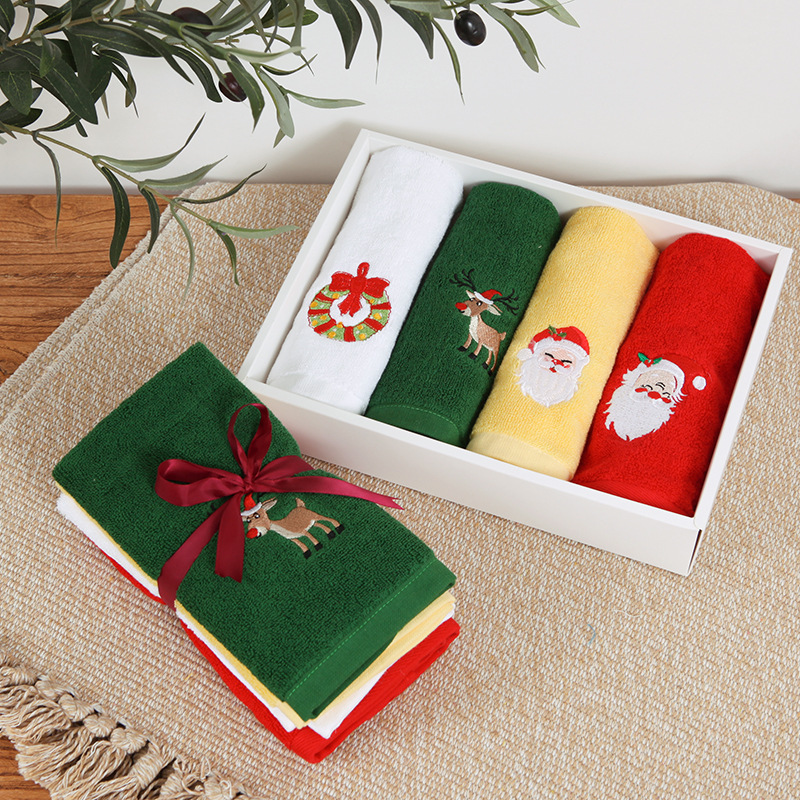 Cotton Christmas Towel, Santa Claus Set Face Towel